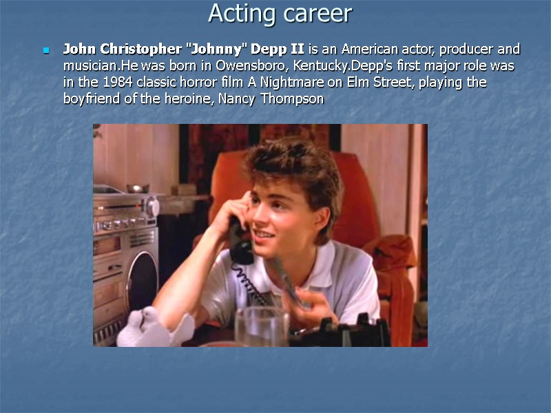Acting career  John Christopher 